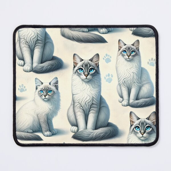 Item preview, Blue-Eyed Feline Elegance - Cat Pattern designed and sold by inkArtistryfine.