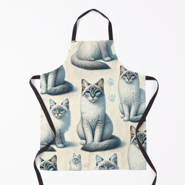 Item preview, Blue-Eyed Feline Elegance - Cat Pattern designed and sold by inkArtistryfine.