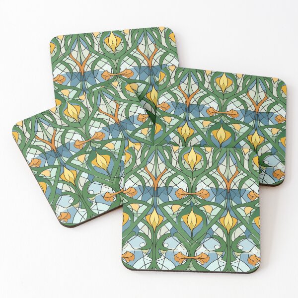 Item preview, Art Deco Nouveau Inspired Floral Tapestry designed and sold by digitalvintage.