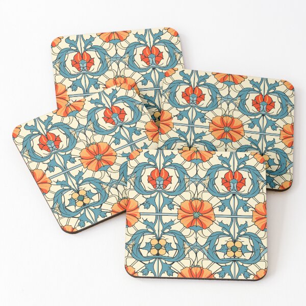 Item preview, Art Deco Nouveau Inspired Floral Tapestry designed and sold by digitalvintage.