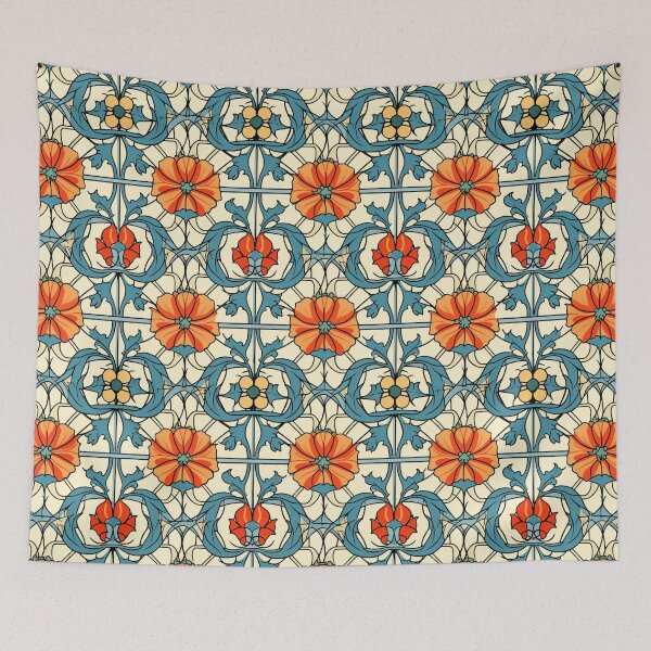 Item preview, Art Deco Nouveau Inspired Floral Tapestry designed and sold by digitalvintage.