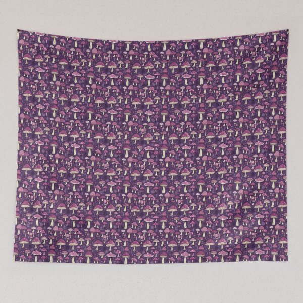 Item preview, pink and purple mushroom pattern designed and sold by darkartsflowers.