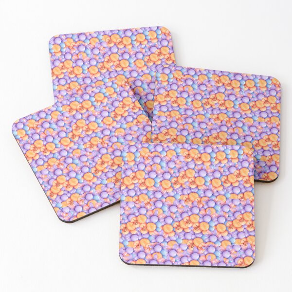 Item preview, Purple orange flower patterns designed and sold by Astralia.