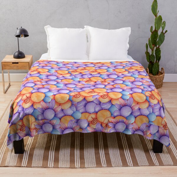 Item preview, Purple orange flower patterns designed and sold by Astralia.