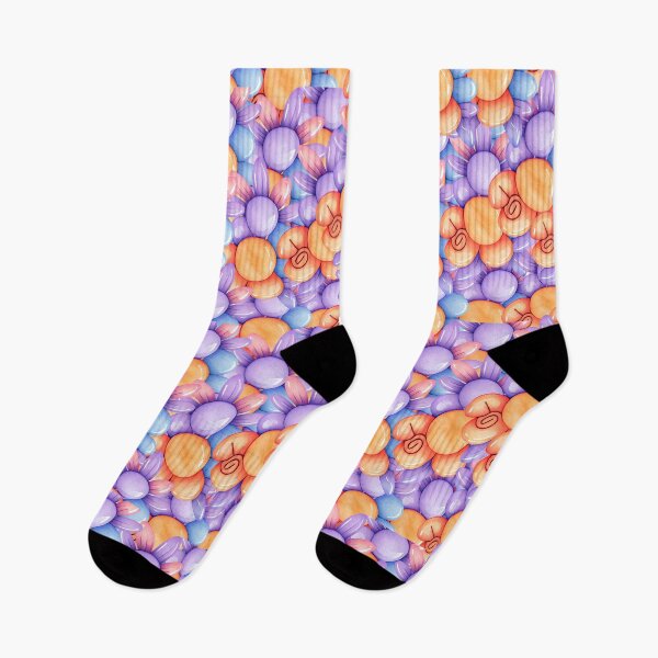 Item preview, Purple orange flower patterns designed and sold by Astralia.