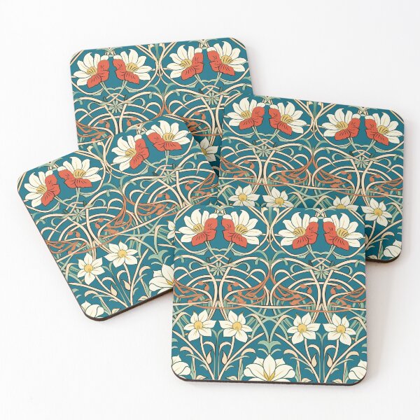 Item preview, Art Deco Nouveau Inspired Floral Tapestry designed and sold by digitalvintage.