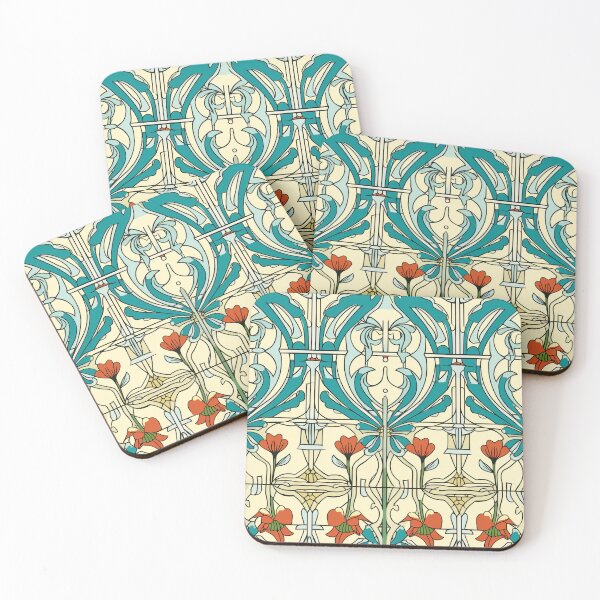 Item preview, Art Deco Nouveau Inspired Floral Tapestry designed and sold by digitalvintage.