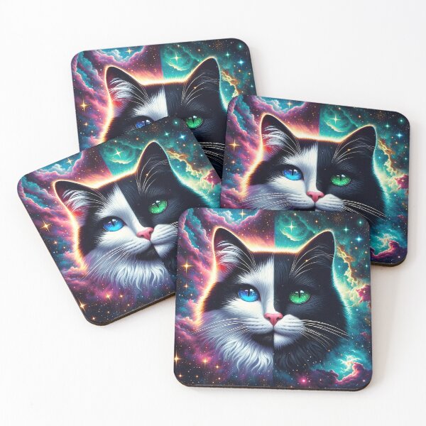 Item preview, Cosmic Gaze - Celestial Feline Majesty" designed and sold by inkArtistryfine.
