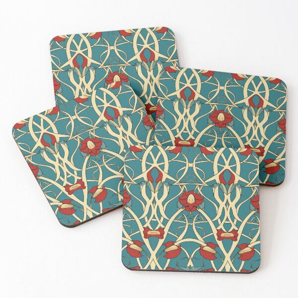 Item preview, Art Deco Nouveau Inspired Floral Tapestry designed and sold by digitalvintage.