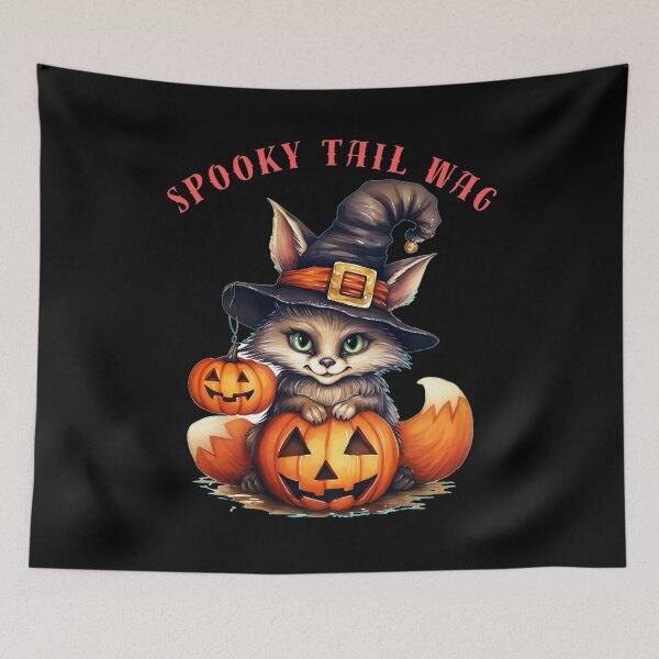 Item preview, Spooky Tail Wag. fox foxes designed and sold by FoxVibes.