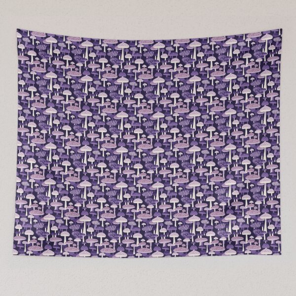 Item preview, purple and white mushroom pattern designed and sold by darkartsflowers.