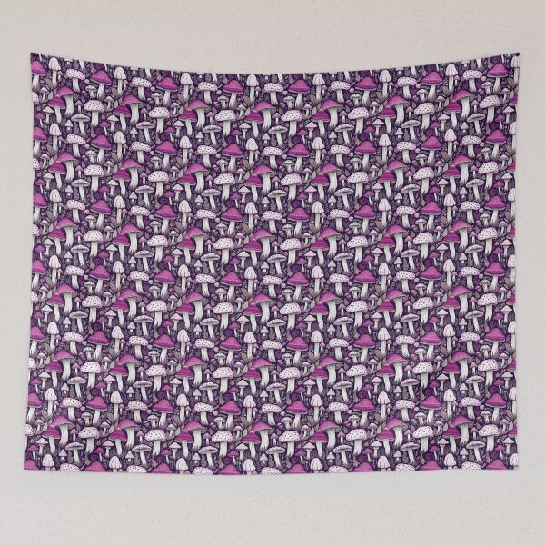 Item preview, purple and white mushroom pattern #3 designed and sold by darkartsflowers.