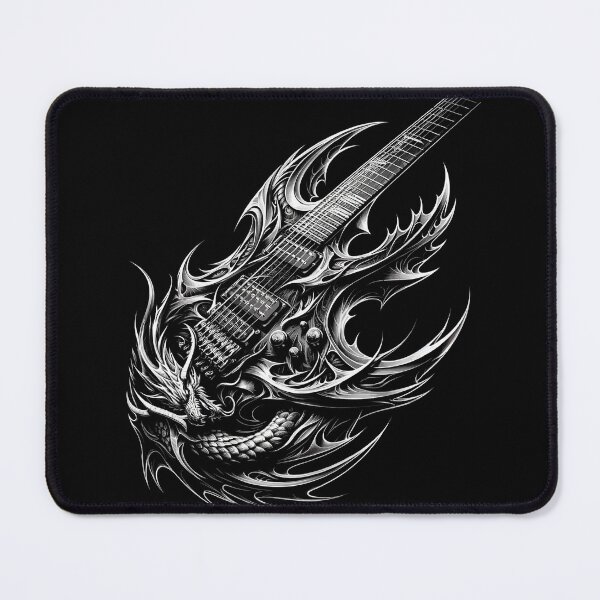 Item preview, Rock Band Fury - Dragon-Emblazoned Guitar Concert Artwork designed and sold by UTCOMERCH.