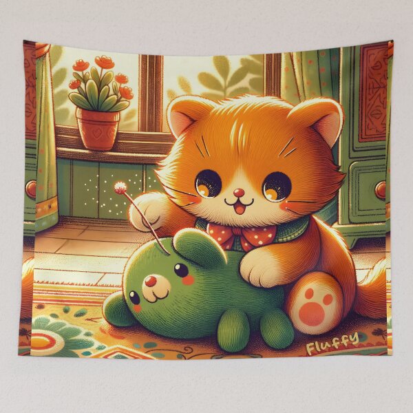 Item preview, Cozy Cottagecore Kitten Playtime designed and sold by inkArtistryfine.