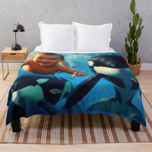 Item preview, Orca swims with baby for a better future designed and sold by Wallisart.