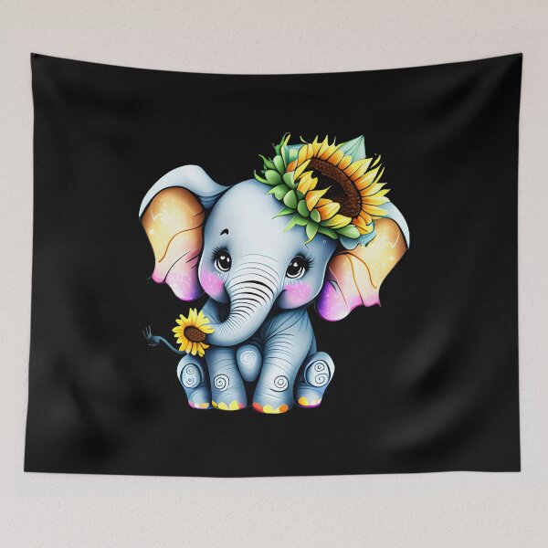 Item preview, Flower Elephant designed and sold by ElephantVibes.