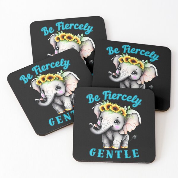 Item preview, Be Fiercely Gentle. funny elephant designed and sold by ElephantVibes.