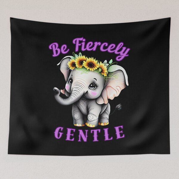 Item preview, Be Fiercely Gentle. elephant face designed and sold by ElephantVibes.