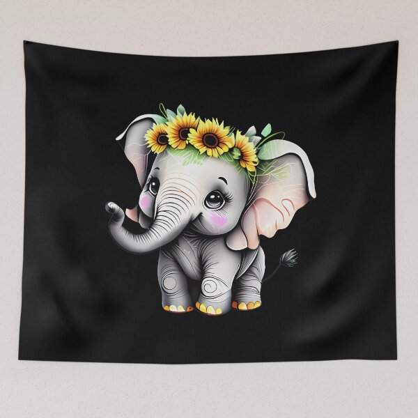 Item preview, Flower Elephant designed and sold by ElephantVibes.