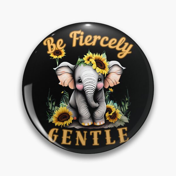 Item preview, Be Fiercely Gentle. watercolor elephant designed and sold by ElephantVibes.