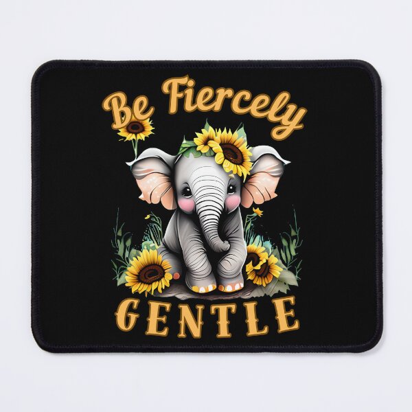 Item preview, Be Fiercely Gentle. watercolor elephant designed and sold by ElephantVibes.