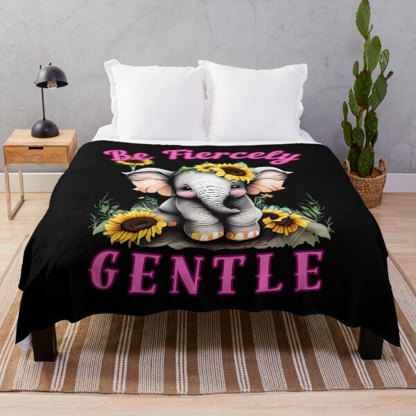 Item preview, Be Fiercely Gentle. elephant saying designed and sold by ElephantVibes.