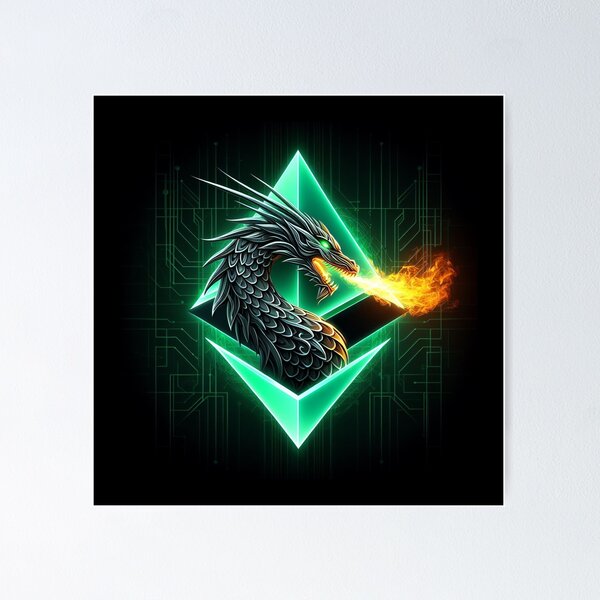Item preview, Ethereum Crypto Currency Dragon  designed and sold by DinoKate.