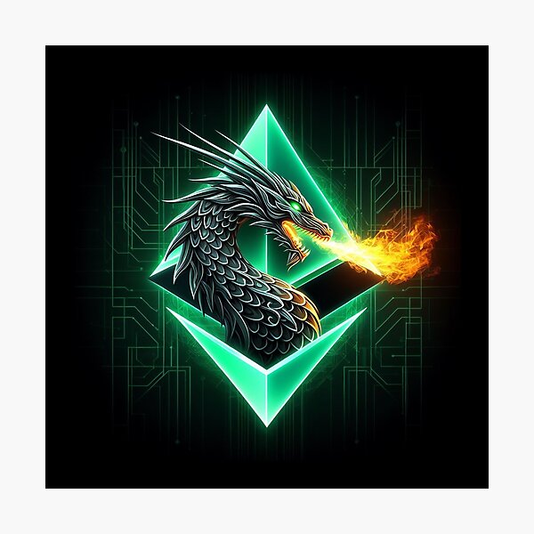 Item preview, Ethereum Crypto Currency Dragon  designed and sold by DinoKate.