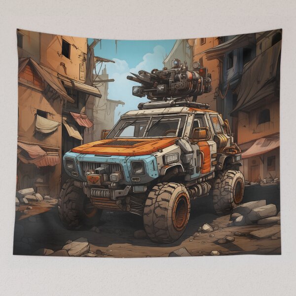 Item preview, Postapocalyptic Cartoon Car designed and sold by Sp3ctrumOfColor.