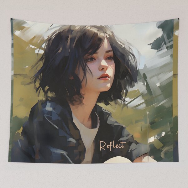 Item preview, Pensive Muse, Abstract Portrait Art designed and sold by inkArtistryfine.