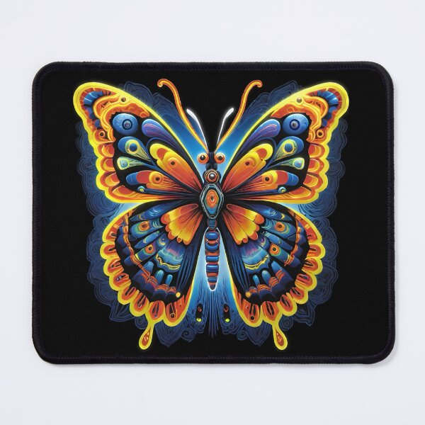 Item preview, Butterfly with Huichol motifs designed and sold by Floradigital.