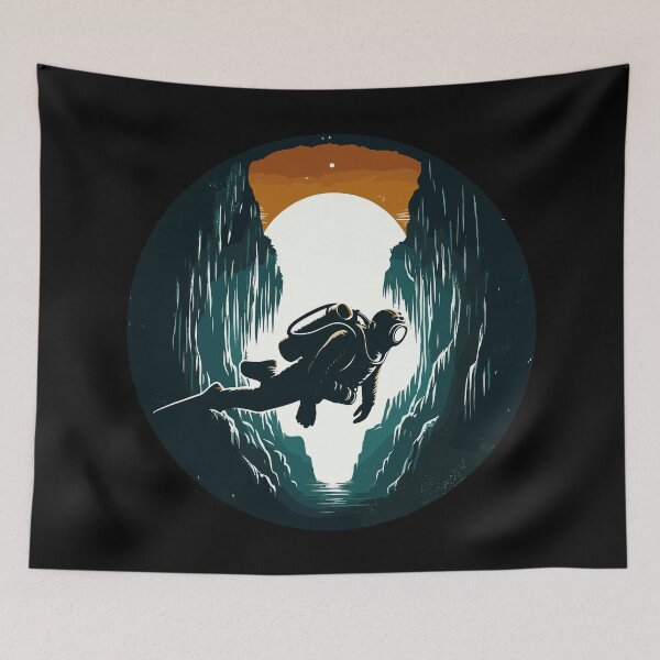 Item preview, Vintage Cave Diving Adventure designed and sold by TomFrontierArt.