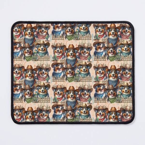 Item preview, Australian Shepherd Herding Dogs in Cowboy Hats Western designed and sold by Animals-on-me.