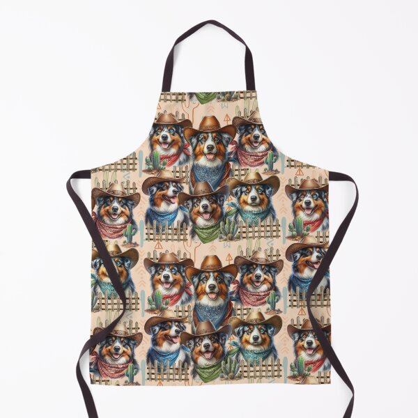 Item preview, Australian Shepherd Herding Dogs in Cowboy Hats Western designed and sold by Animals-on-me.