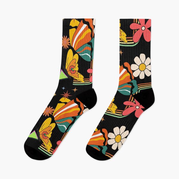 Aperçu de l'œuvre Icônes de style des années 70 avec un design coloré de fleurs créée et vendue par EarthArtDesigns.