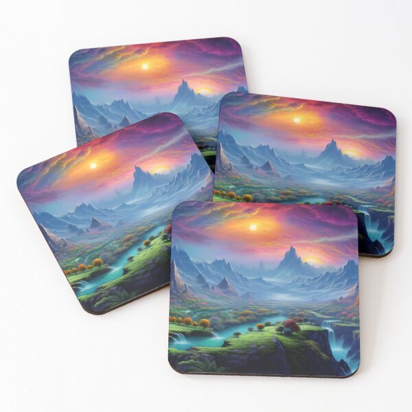 Item preview, Fantasy Landscape - Double Sunrise Valley designed and sold by Fantasy Masterpiece.