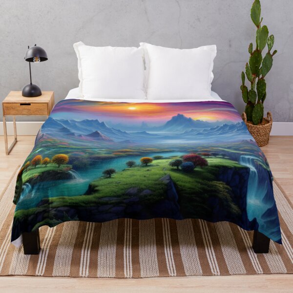 Item preview, Fantasy Landscape - Double Sunrise Valley designed and sold by Fantasy Masterpiece.