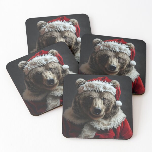 Item preview, Grizzly bear dressed in a Santa Claus outfit  designed and sold by dcrc.