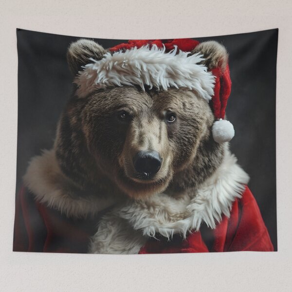 Item preview, Grizzly bear dressed in a Santa Claus outfit  designed and sold by dcrc.