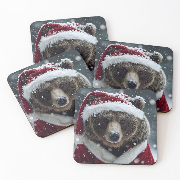 Item preview, grizzly bear dressed in a santa claus outfit designed and sold by dcrc.