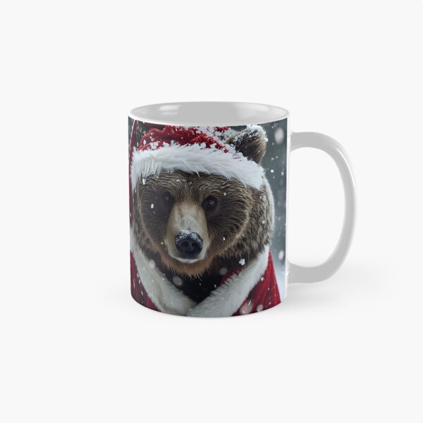 Item preview, grizzly bear dressed in a santa claus outfit designed and sold by dcrc.