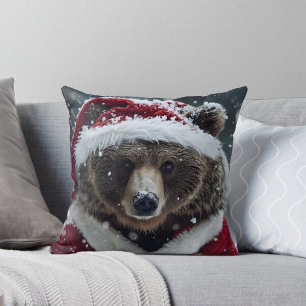 Item preview, grizzly bear dressed in a santa claus outfit designed and sold by dcrc.