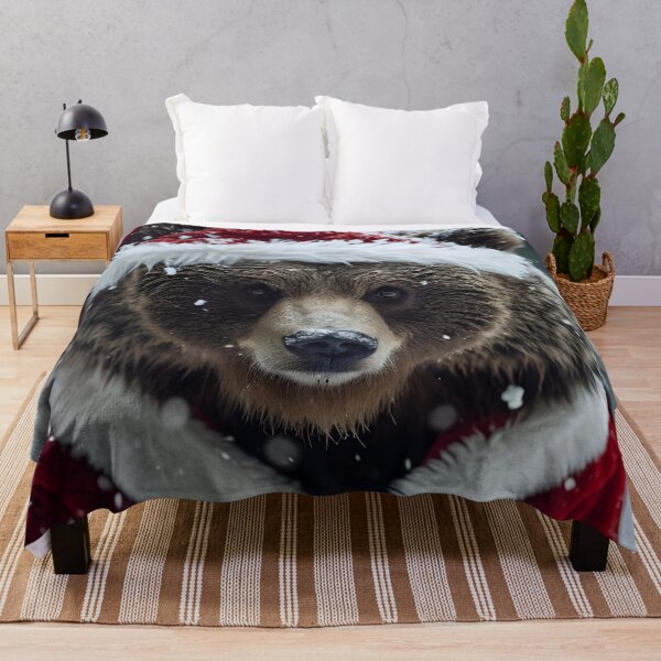 Item preview, grizzly bear dressed in a santa claus outfit designed and sold by dcrc.