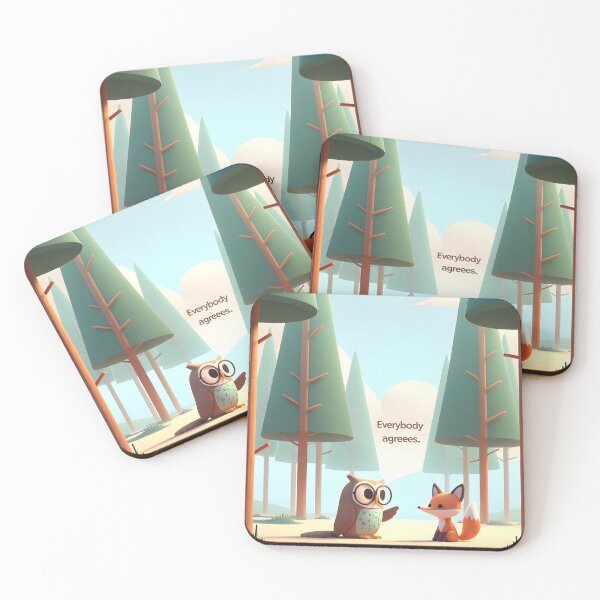 Item preview, Forest Friends, Owl and Fox Harmony designed and sold by inkArtistryfine.