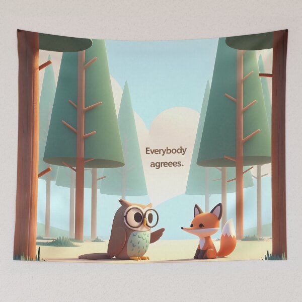 Item preview, Forest Friends, Owl and Fox Harmony designed and sold by inkArtistryfine.
