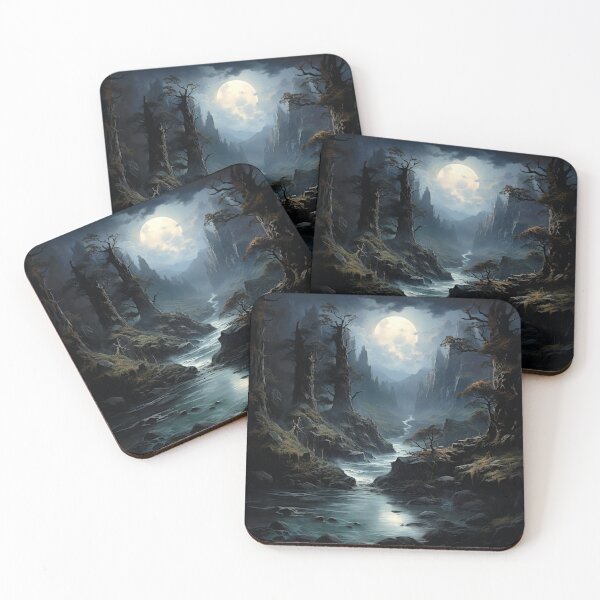 Item preview, Dark Fantasy Landscape - Moonlit Mire designed and sold by Fantasy Masterpiece.