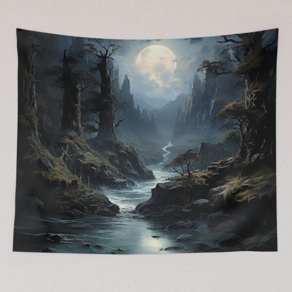 Item preview, Dark Fantasy Landscape - Moonlit Mire designed and sold by Fantasy Masterpiece.