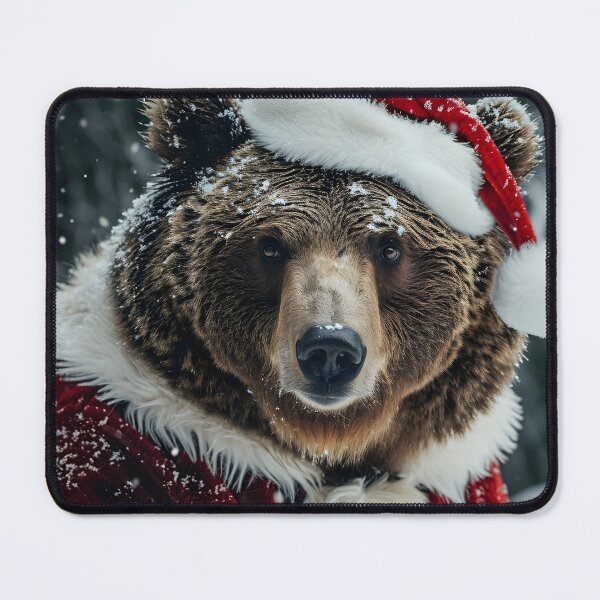 Item preview, grizzly bear dressed in a santa claus outfit designed and sold by dcrc.