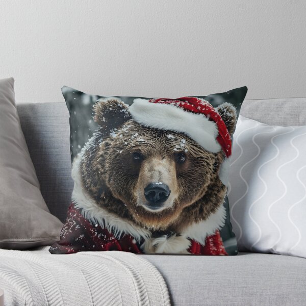 Item preview, grizzly bear dressed in a santa claus outfit designed and sold by dcrc.