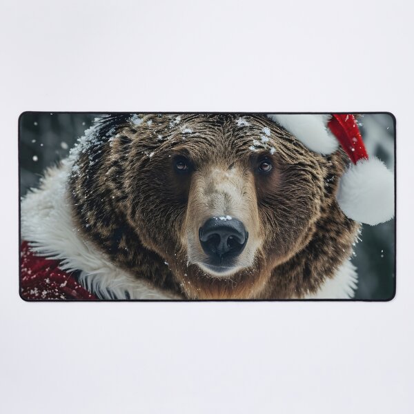 Item preview, grizzly bear dressed in a santa claus outfit designed and sold by dcrc.